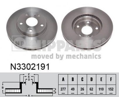Тормозные диски передние NIPPARTS n3302191