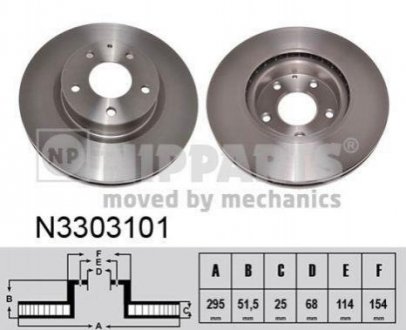 Тормозные диски Mazda 3, CX-3 NIPPARTS n3303101