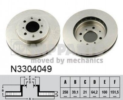 Гальмівні диски NIPPARTS n3304049