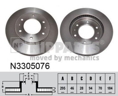 Купить Тормозной диск Mitsubishi L200 NIPPARTS n3305076 (фото1) подбор по VIN коду, цена 2194 грн.