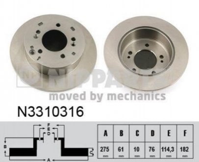 Гальмівний диск KIA Carens NIPPARTS n3310316