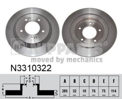 Тормозные диски KIA Optima, Soul NIPPARTS n3310322