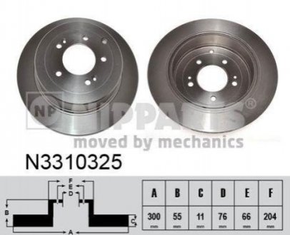 Купити Гальмівний диск Hyundai Tucson NIPPARTS n3310325 (фото1) підбір по VIN коду, ціна 1590 грн.