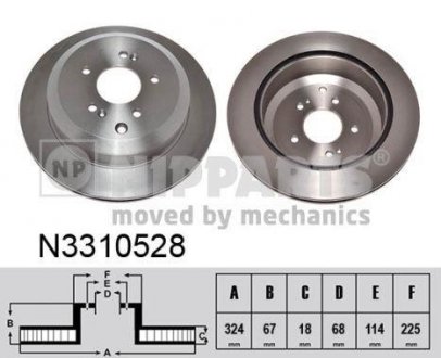Купить Тормозные диски Hyundai IX55 NIPPARTS n3310528 (фото1) подбор по VIN коду, цена 1677 грн.