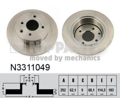 Гальмівні диски NIPPARTS n3311049