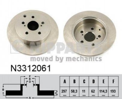 Тормозные диски NIPPARTS n3312061