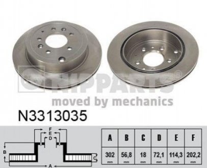 Тормозные диски NIPPARTS n3313035