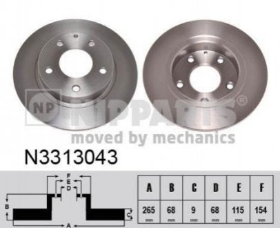 Купить Тормозной диск Mazda 3 NIPPARTS n3313043 (фото1) подбор по VIN коду, цена 1067 грн.