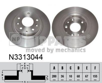 Купить Тормозной диск Mazda CX-3 NIPPARTS n3313044 (фото1) подбор по VIN коду, цена 1291 грн.