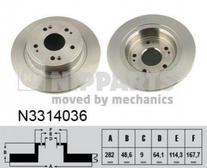 Гальмівний диск NIPPARTS n3314036