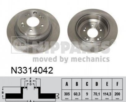 Тормозной диск Honda Accord NIPPARTS n3314042