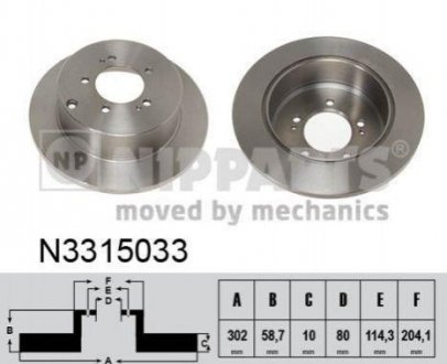 Гальмівний диск NIPPARTS n3315033