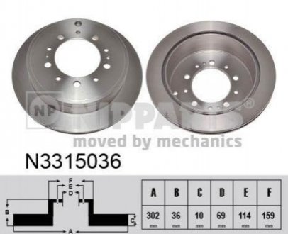 Купить Тормозной диск Mitsubishi Outlander, ASX NIPPARTS n3315036 (фото1) подбор по VIN коду, цена 1207 грн.