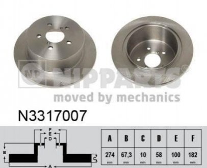 Диск тормозной NIPPARTS n3317007