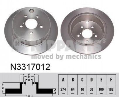 Купити Гальмівний диск Subaru XV, Forester, Impreza NIPPARTS n3317012 (фото1) підбір по VIN коду, ціна 1530 грн.