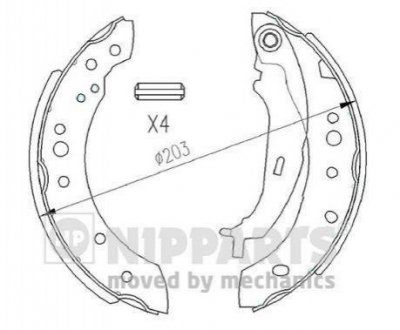 Гальмівні колодки NIPPARTS n3505043