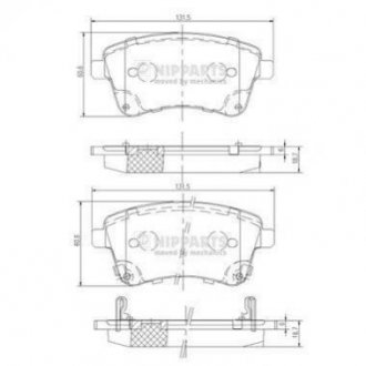 Купити Гальмівні колодки Hyundai IX20 NIPPARTS n3600331 (фото1) підбір по VIN коду, ціна 1031 грн.