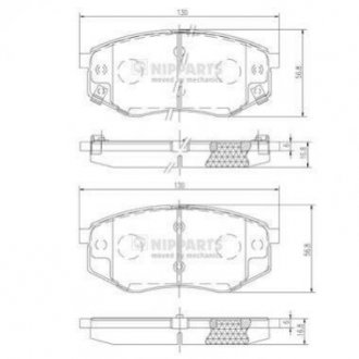 Тормозные колодки дисковые передние NIPPARTS n3600545