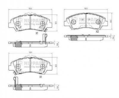 Тормозные колодки дисковые Hyundai I10 NIPPARTS n3600555