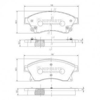 Купить Тормозные колодки дисковые Opel Astra, Chevrolet Cruze, Aveo NIPPARTS n3600914 (фото1) подбор по VIN коду, цена 867 грн.