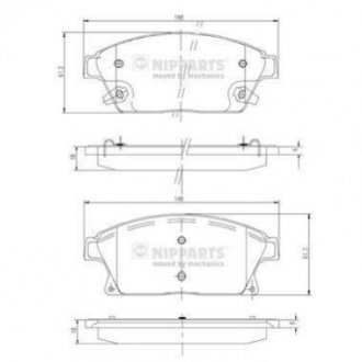 Купить Тормозные колодки дисковые Opel Astra, Chevrolet Cruze, Opel Zafira NIPPARTS n3600915 (фото1) подбор по VIN коду, цена 913 грн.