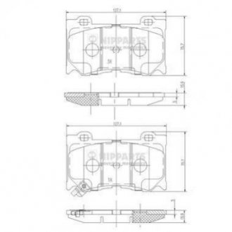 Купити ГАЛЬМІВНІ КОЛОДКИ ДИСКОВІ Infiniti Q, FX, G, QX NIPPARTS n3601107 (фото1) підбір по VIN коду, ціна 1117 грн.