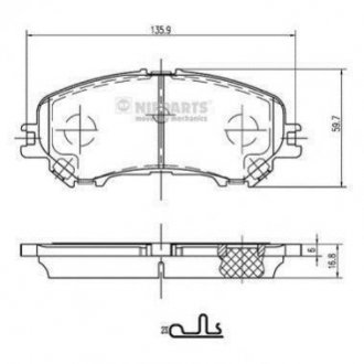 Гальмівні колодки NIPPARTS n3601111