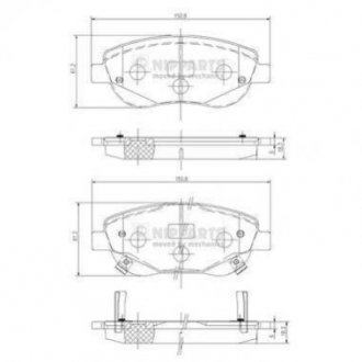 Купити Гальмівні колодки Toyota Avensis, Verso NIPPARTS n3602135 (фото1) підбір по VIN коду, ціна 1034 грн.