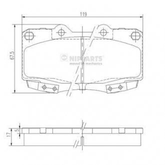 Купить ТОРМОЗНЫЕ КОЛОДКИ Toyota Hilux NIPPARTS n3602145 (фото1) подбор по VIN коду, цена 1480 грн.