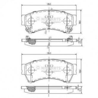 Купити Гальмівні колодки Mazda 6 NIPPARTS n3603071 (фото1) підбір по VIN коду, ціна 844 грн.