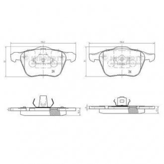 Купити Гальмівні колодки Volvo C30, C70, S40, V50, SAAB 9-3, Opel Vectra, Ford Focus, Mazda 3, Volvo V40 NIPPARTS n3603072 (фото1) підбір по VIN коду, ціна 1372 грн.