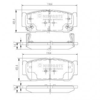 Купити Гальмівні колодки SsangYong Kyron, Rexton, KIA Sorento NIPPARTS n3610402 (фото1) підбір по VIN коду, ціна 1132 грн.