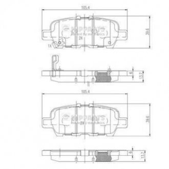 Купити Гальмівні колодки Nissan Leaf, X-Trail, Infiniti M, Nissan Murano, Infiniti EX, G, Suzuki Grand Vitara, Infiniti FX, Nissan Qashqai, Tiida, Infiniti Q NIPPARTS n3611051 (фото1) підбір по VIN коду, ціна 571 грн.