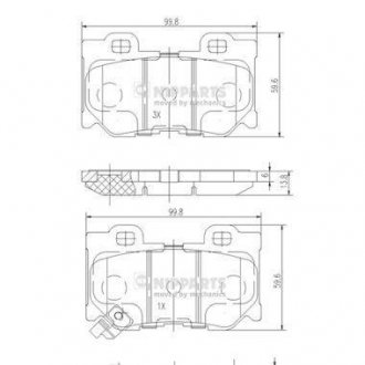 ГАЛЬМІВНІ КОЛОДКИ ДИСКОВІ NIPPARTS n3611053