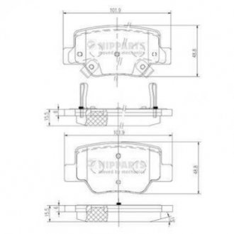 Гальмівні колодки NIPPARTS n3612040