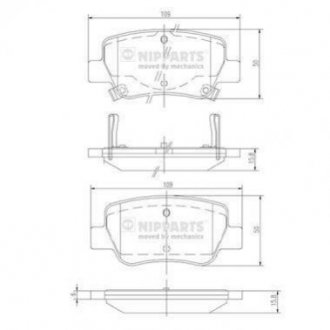 Купить Тормозные колодки дисковые Toyota Avensis NIPPARTS n3612042 (фото1) подбор по VIN коду, цена 847 грн.