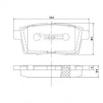 Купити Гальмівні колодки Mazda CX-7, CX-9 NIPPARTS n3613024 (фото1) підбір по VIN коду, ціна 967 грн.