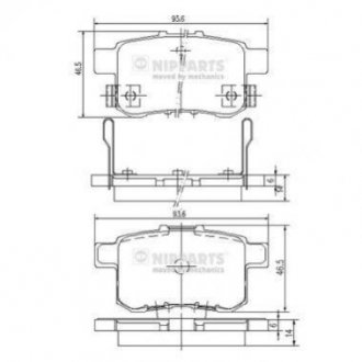 Тормозные колодки дисковые Honda Accord, Zaz Sens NIPPARTS n3614020