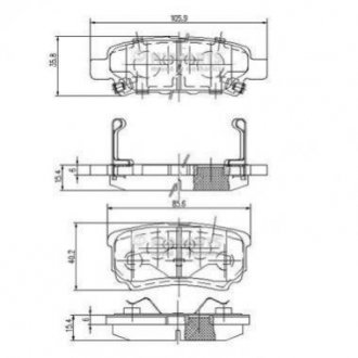 Купити Гальмівні колодки Mitsubishi Outlander, Lancer NIPPARTS n3615015 (фото1) підбір по VIN коду, ціна 857 грн.