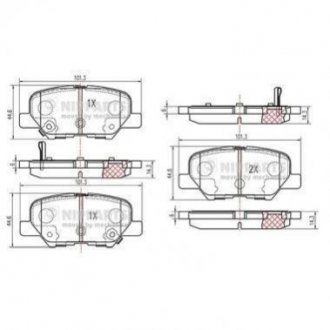 Гальмівні колодки Mitsubishi ASX, Citroen C4, Mitsubishi Outlander, Mazda 6 NIPPARTS n3615017