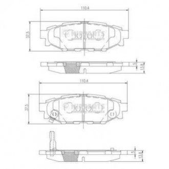 Купити Гальмівні колодки Subaru XV, Impreza, Forester, Outback, Legacy NIPPARTS n3617004 (фото1) підбір по VIN коду, ціна 894 грн.