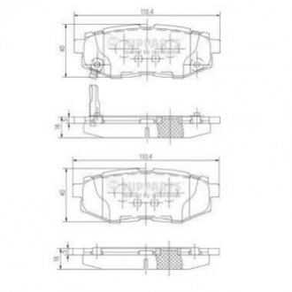 Купити Гальмівні колодки Subaru Tribeca, Outback, Forester NIPPARTS n3617006 (фото1) підбір по VIN коду, ціна 714 грн.