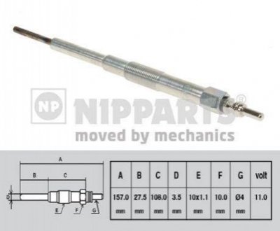 Свічка розжарювання Subaru XV, Legacy, Outback, Forester, Impreza NIPPARTS n5717000