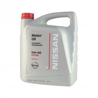 Масло 5W40 Motor Oil (5L) (A3/B4) NISSAN ke90090042