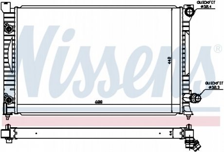 Купити Радіатор AI A 6/S 6(97-)3.7 i(+)[OE 4B3.121.251] Audi A6 NISSENS 60424 (фото1) підбір по VIN коду, ціна 7865 грн.