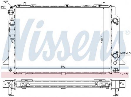 Купить Радиатор Audi 80 NISSENS 60467A (фото1) подбор по VIN коду, цена 5904 грн.