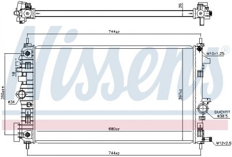 Купить Радиатор Opel Insignia NISSENS 606049 (фото1) подбор по VIN коду, цена 9019 грн.