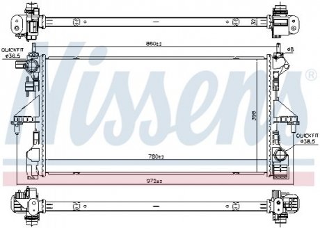 Купить Радиатор охлаждения Peugeot Boxer, Citroen Jumper NISSENS 606171 (фото1) подбор по VIN коду, цена 10178 грн.