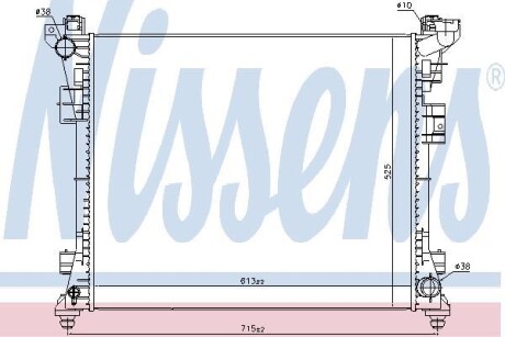 Купить Радiатор Chrysler Voyager, Dodge Caravan NISSENS 61034 (фото1) подбор по VIN коду, цена 8728 грн.