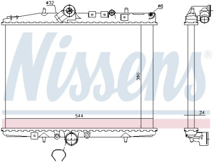 Купити Радіатор охолоджування Peugeot 607, 406, Citroen C5 NISSENS 61294A (фото1) підбір по VIN коду, ціна 3028 грн.